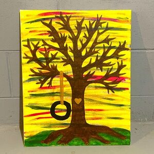 Hand Painted Tree Canvas Wall Art